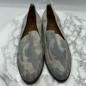 SUSINA Kellen Almond Toe Grey Camouflage Leather Loafer-8M